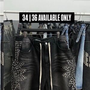 Men's Black Studded Jeans
